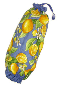 Plastic bags stocker bag (lemons. blue) - Click Image to Close